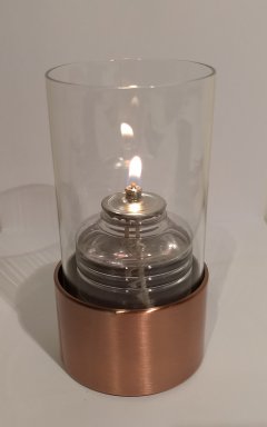 Photophore Etoile Clair base cuivre