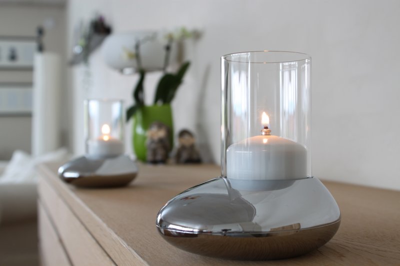 photophore pour hotels et restaurants, lampe de table grande avec une recharge à huile